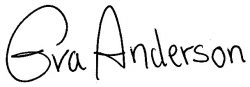 Handschrift Name Eva Anderson. Heilpraktikerin für Psychotherapie